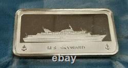 Franklin Mint MS Skyward Cruise Ship 1000 Grain Sterling Silver Ingot in Case