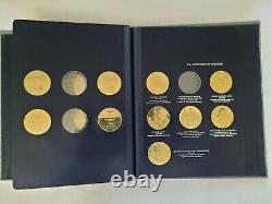 Franklin Mint Medallic History Of Pharmacy Gold On Sterling Silver Set 30 Medals