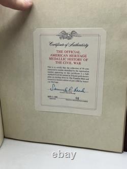 Franklin Mint Medallic History of the Civil War Book 50.925 Sterling Coins 24K