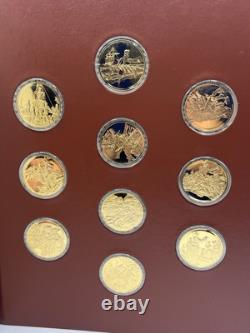 Franklin Mint Medallic History of the Civil War Book 50.925 Sterling Coins 24K