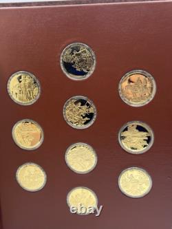 Franklin Mint Medallic History of the Civil War Book 50.925 Sterling Coins 24K