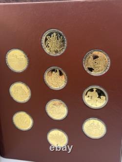 Franklin Mint Medallic History of the Civil War Book 50.925 Sterling Coins 24K