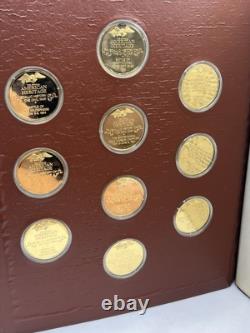 Franklin Mint Medallic History of the Civil War Book 50.925 Sterling Coins 24K