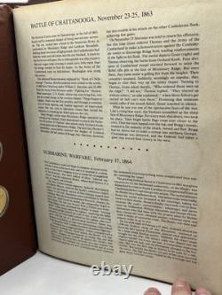 Franklin Mint Medallic History of the Civil War Book 50.925 Sterling Coins 24K