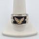 Franklin Mint Men's 925 Sterling Silver & 14k Yellow Gold Eagle & Onyx Ring 10