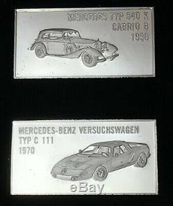 Franklin Mint Mercedes-Benz Anniversary 925 Silver Ingot Collection VERY RARE