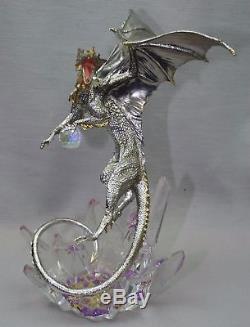 Franklin Mint Michael Whelan Silver Dragon & Crystal Sculpture