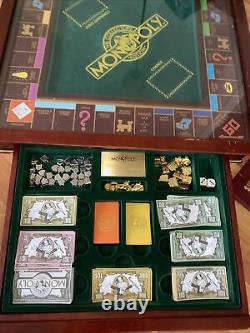 Franklin Mint Monopoly Collectors Edition Wood Board Game 1991 COMPLETE