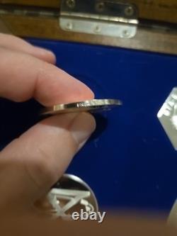 Franklin Mint NASA Manned Space Flight Emblem 25 Silver Medals with Display
