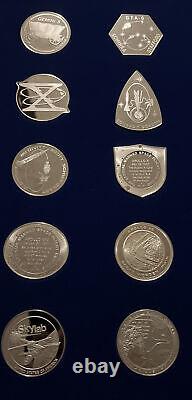 Franklin Mint NASA Manned Space Flight Emblem Sterling Proof Set of 25 Sterling