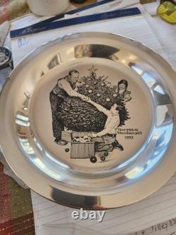 Franklin Mint Norman Rockwell Sterling Silver no documents Christmas Plate