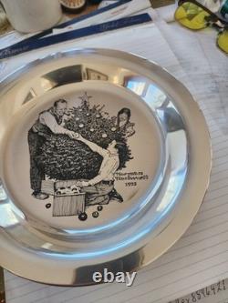 Franklin Mint Norman Rockwell Sterling Silver no documents Christmas Plate