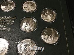 Franklin Mint Norman Rockwell Tribute To Robert Frost Silver Set