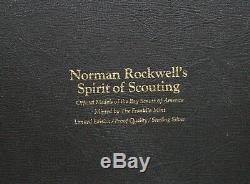 Franklin Mint Norman Rockwell`s Spirit Of Scouting 12 Sterling Silver Medals Set