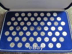 Franklin Mint Official 56 Signers Of Declaration Mini Coin Silver Set With Book