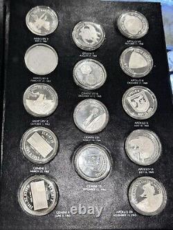 Franklin Mint Official American Space Flight Silver Anniversary 24 Silver Medals