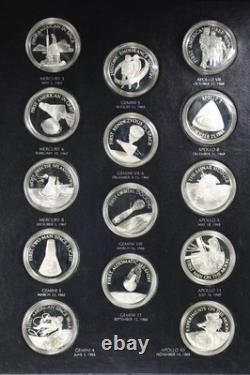 Franklin Mint Official American Space Flight Silver Anniversary 24 Silver Medals