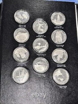 Franklin Mint Official American Space Flight Silver Anniversary 24 Silver Medals