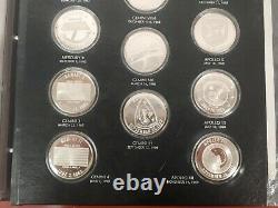 Franklin Mint Official American Space Flight Silver Anniversary Medals-25 Medals