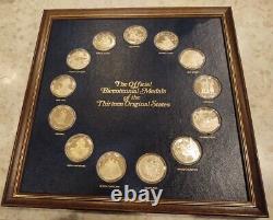 Franklin Mint Official Bicentennial Medals Of Original 13 States. 925 Ss Coins