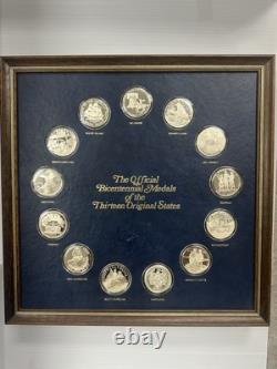 Franklin Mint Official Bicentennial Medals Of Original 13 States. 925 Ss Coins