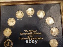 Franklin Mint Official Bicentennial Medals Of Original 13 States. 925 Ss Coins