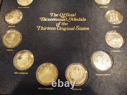 Franklin Mint Official Bicentennial Medals Of Original 13 States. 925 Ss Coins