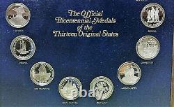 Franklin Mint Official Bicentennial Medals Of Original 13 States. 925 Ss Coins