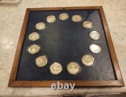 Franklin Mint Official Bicentennial Medals Of Original 13 States. 925 Ss Coins