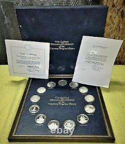 Franklin Mint Official Bicentennial Medals Of Original 13 States. 925 Ss Coins