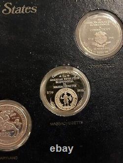 Franklin Mint Official Bicentennial Medals Of Original 13 States. 925 Sterling
