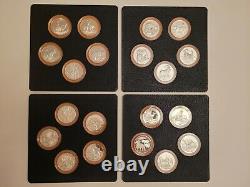 Franklin Mint Official Big Game 20 Medals Sterling Silver 42 Oz Complete Set