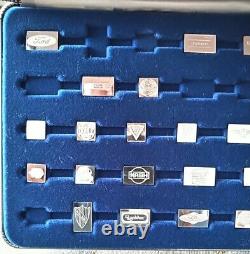 Franklin Mint Official Emblems of America's Greatest Cars Silver Bars Full Set
