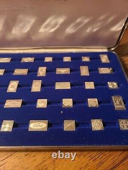 Franklin Mint Official Emblems of America's Greatest Cars Silver Bars with COAs
