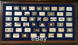 Franklin Mint Official Flags Of The States Silver Complete 50 Bar Ingot Set