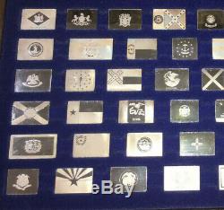Franklin Mint Official Flags Of The States Silver Complete 50 Bar Ingot Set