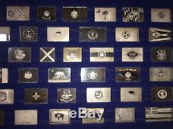 Franklin Mint Official Flags Of The States Silver Complete 50 Bar Ingot Set