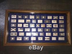 Franklin Mint Official Flags Of The States Silver Complete 50 Bar Ingot Set