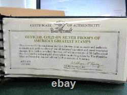 Franklin Mint Official Gold On Silver Proofs Of America's Greatest Stamps