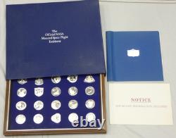 Franklin Mint Official NASA Manned Space Flight Emblems 25pc 925 Silver Set