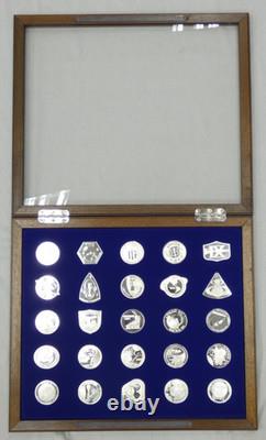 Franklin Mint Official NASA Manned Space Flight Emblems 25pc 925 Silver Set
