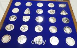 Franklin Mint Official NASA Manned Space Flight Emblems 25pc 925 Silver Set
