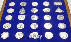 Franklin Mint Official NASA Manned Space Flight Emblems 25pc 925 Silver Set