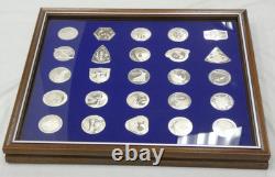Franklin Mint Official NASA Manned Space Flight Emblems 25pc 925 Silver Set