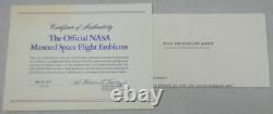 Franklin Mint Official NASA Manned Space Flight Emblems 25pc 925 Silver Set