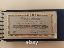 Franklin Mint Official Silver Emblems Of The 50 World's Greatest Automobiles Coa