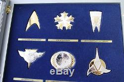 Franklin Mint Official Star Trek Insignia Collection In Silver & Gold, Framed