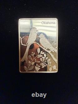 Franklin Mint Oklahoma Scissor-tailed flycatcher. 925 Sterling Silver Art Bar