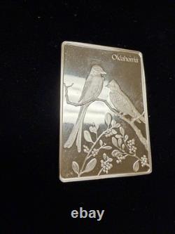 Franklin Mint Oklahoma Scissor-tailed flycatcher. 925 Sterling Silver Art Bar
