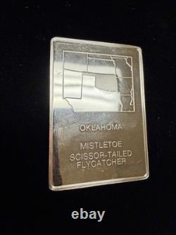 Franklin Mint Oklahoma Scissor-tailed flycatcher. 925 Sterling Silver Art Bar